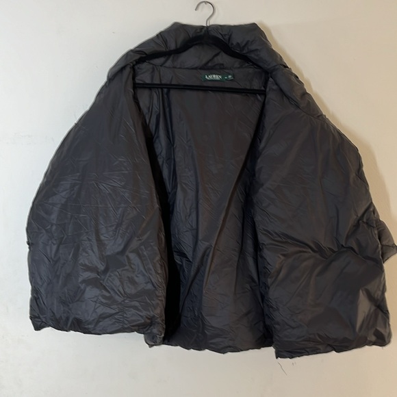 Ralph Lauren Quilted Puffer Coat 3/4 Sleeve Sz 2XL Black Kimono Down Funnel Neck - Picture 7 of 10